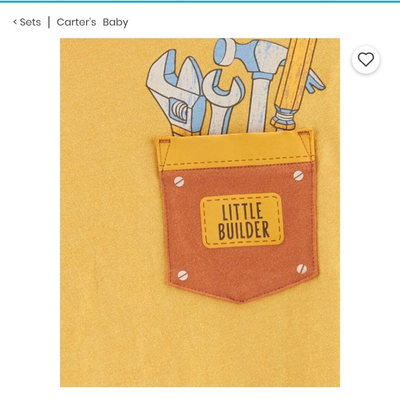 NWT Carter's 2-Piece Little Builder Tee and pants - Picture 2 of 2